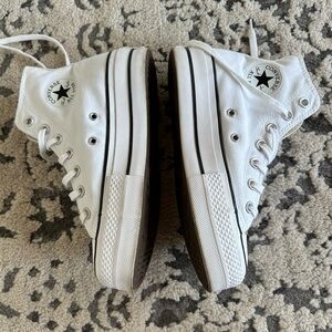 White high top platform converse
